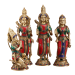 Superfine Brass Ram Darbar Stonework Set 20 Inch - Premium Divine Family | Jaipurio